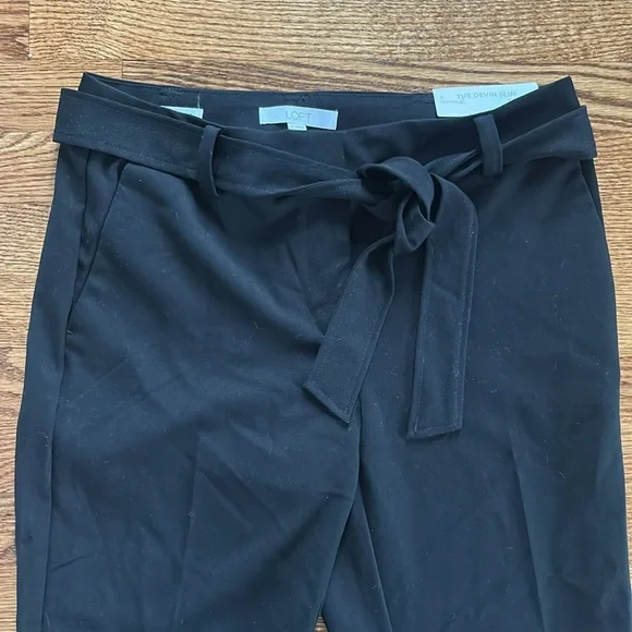 LOFT Devin Tie Waist Slim Pants - Picture 3 of 7
